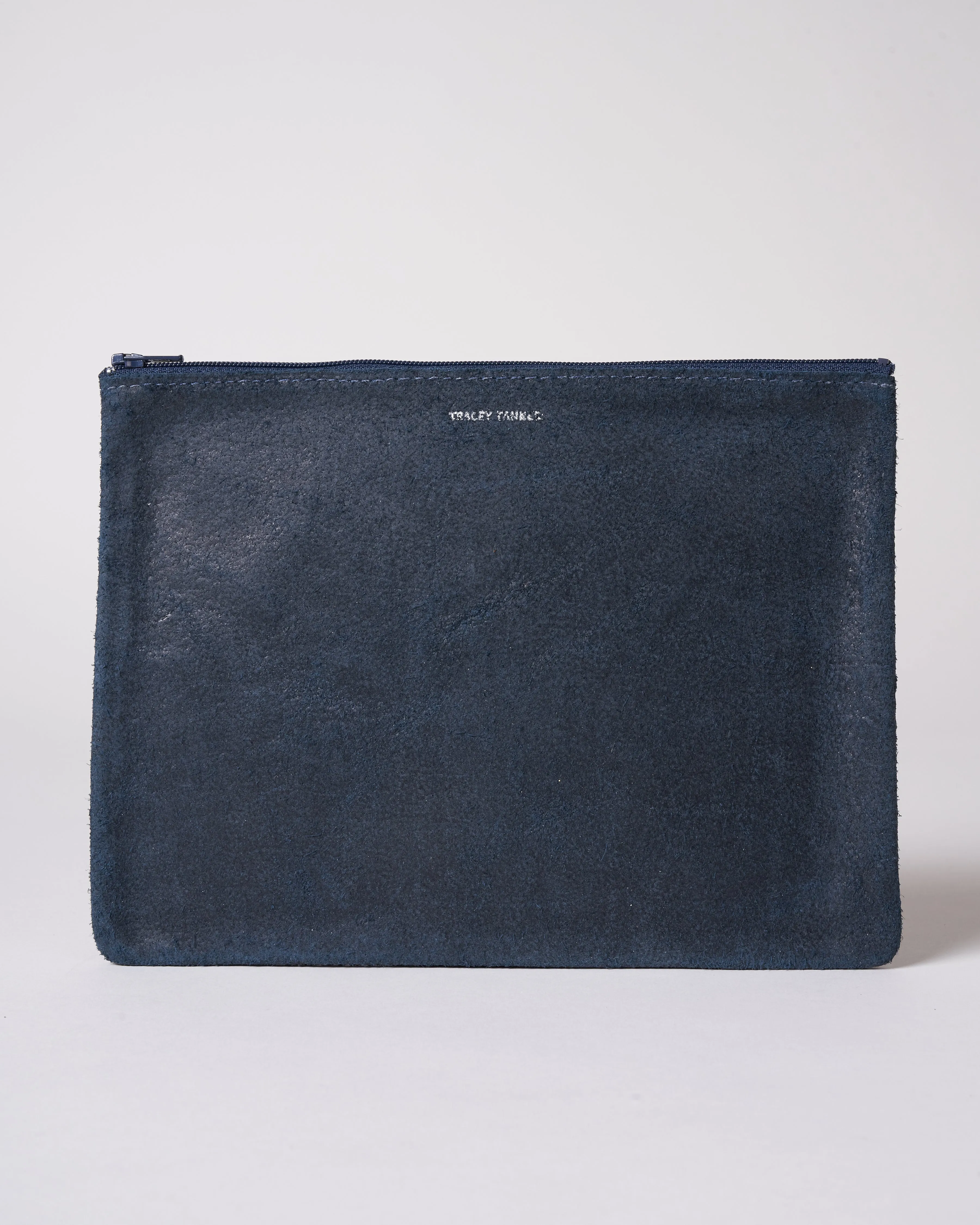 large zip pouch - distress indigo revolver