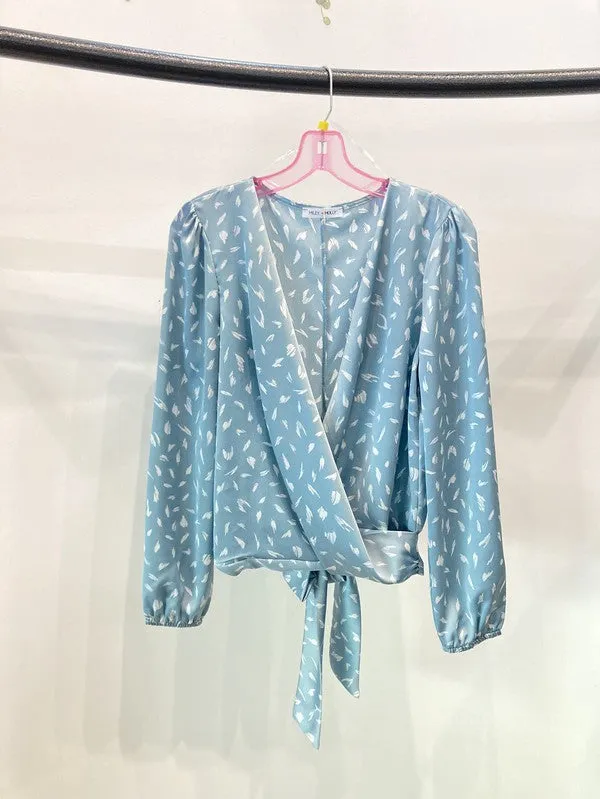 Surplice Satin Blouse - Miley   Molly